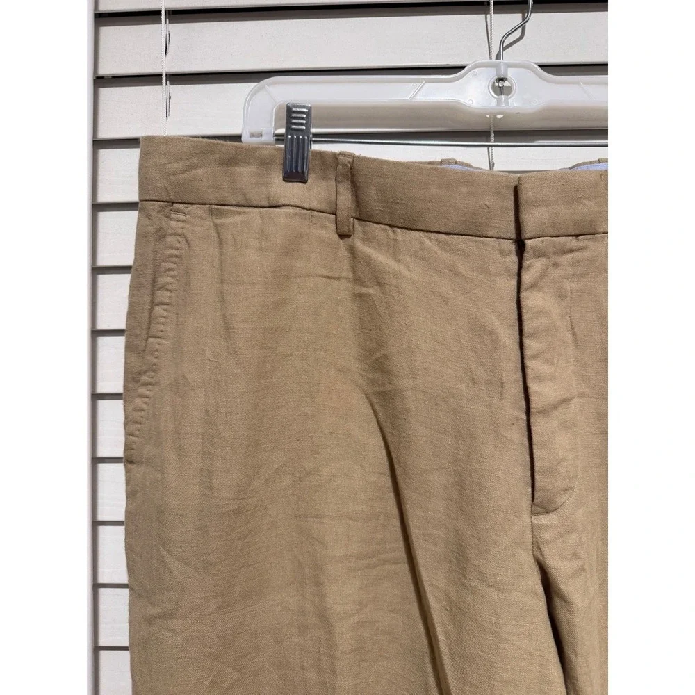 Polo‎ Ralph Lauren Men Tan Linen Blend Chino Pants 44x30 Flat Front